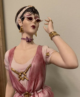 Итальянская статуэтка, статуэтка девушки, статуэтки Каподимонте, итальянский фарфор - Статуэтка Модница Арт Деко