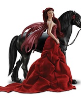 Кукла коллекционная, эльф, эльфийка, фигура коня - Эльфийка и конь
