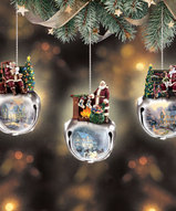 ёлочные колокольчики, подарки к новому году - Ёлочные игрушки колокола Дед Мороз