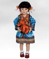 Фарфоровая кукла китаянка - Девочка со слоном