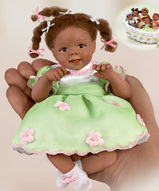 Миниатюрная кукла, интерьерная кукла, коллекционная кукла, кукла мулатка - Маленькая кукла АА Благословенная кроха 
