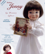 Фарфоровая кукла коллекционная - Дженни перед сном