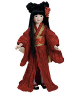 Фарфоровая кукла в национальной одежде - Японочка Мийоко