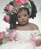кукла виниловая, интерьерная кукла, кукла Спанос, кукла мулатка - Коллекционная кукла мулатка Чайная роза 