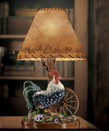 настольная лампа с абажуром, авторская лампа - Светильник Петух