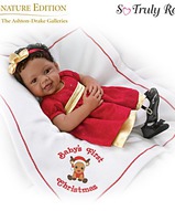 Коллекционная кукла виниловая - Её первое Рождество. АА