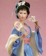 Фарфоровые куклы в национальных костюмах - Японка Орхидея