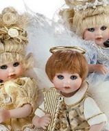 Миниатюрные куклы фарфоровые - Трио Ангелочки