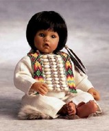 Миниатюрная кукла в национальной одежде - Американский индеец