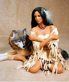 Индианка с волком от автора Cindy McClure от Ashton-Drake
