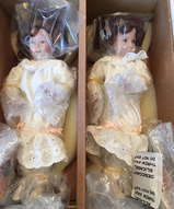 Миниатюрные куклы фарфоровые - Сёстры близнецы