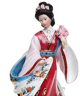 Фарфоровая фигурка японки - Японская принцесса - цветение сливы, гейша