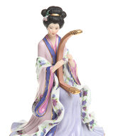 Фарфоровые фигурки японок, фигурки гейш - Гейша принцесса арфы