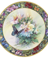 Декоративные тарелки, настенные тарелки, тарелки Лены Лю, - Бабочки в саду