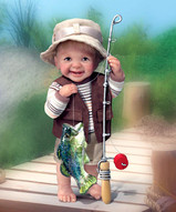 миниатюрная коллекционная кукла из смолы - Большая удача рыбака