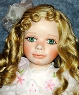 куклы коллекционные, кукла девочка, винтажная кукла - Фарфоровая кукла Грейс с зайцем