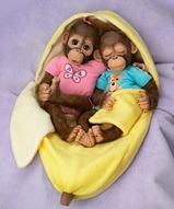 Куклы-обезьянки, пара кукол вметсе - Френки и Фиона близнецы