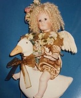 Фарфоровая кукла, коллекционная кукла, большая кукла, подарок для души, авторская кукла - Интерьерная кукла Миа и гусь