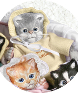 Миниатюрная кукла , фигурки животных  - Котёнок обнимашка