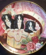 Винтажные тарелки с кошками , лимитированные настенные тарелки - Тарелка Три кота