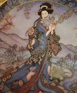 декоративные тарелки в стиле Лены Лю - Тарелка Гейша Принцесса Ирисов