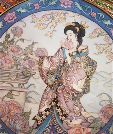  Тарелка Гейша Принцесса Пионов от автора Lena Liu от Franklin Mint