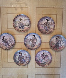 Комплект 9 тарелок в восточном стиле от автора Lena Liu от Franklin Mint