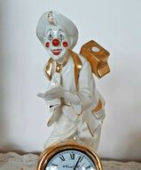 статуэтки клоунов, фигурки клоуны, фарфоровый клоун купить, дизайнерские часы  - Фарфоровые часы Клоун