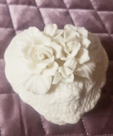 украшение интерьера, шкатулка для мелочей, дамские штучки - Фарфоровая шкатулка Белые розы 1