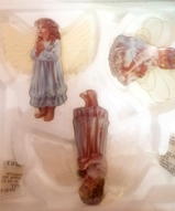 фарфоровый ангел, подарок для девушки, подарок для дочки, оберег, подарок на Пасху - Фарфоровые панно 13 Ангелы 3шт. 