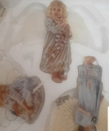 фарфоровый ангел, подарок для девушки, подарок для дочки, оберег, подарок на Пасху  - Фарфоровые панно 14 Ангелы 3шт. 