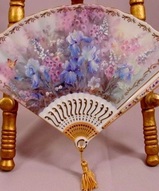 Фарфоровые панно, фарфоровая картина, работы Лены Лю - Декоративное панно фарфоровый веер 
