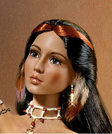 Фарфоровая кукла в этно стиле - Индианка Бабочка судьбы 