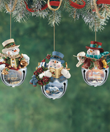 эксклюзивные ёлочные игрушки, новогоднее украшение, подарки к новому году - Ёлочные игрушки бубенцы снеговики