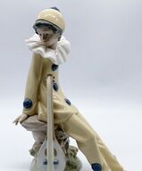 Фарфоровые статуэтки, статуэтки Lladro, коллекционные статуэтки детей - Пьеро Арлекин Клоун с мандолиной