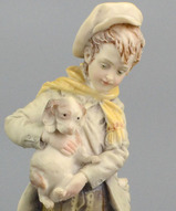 Итальянская статуэтка, статуэтка Capodimonte, винтажные статуэтки из Италии - Мальчик с собачкой