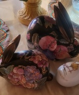 фарфоровая статуэтка кролик, фарфоровая фигурка кролик, - Фарфоровые кролики пара.