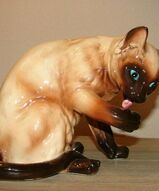 фарфоровые статуэтки кошек, фигурки фарфоровые кошки, фарфоровый кот, фарфоровые статуэтки котов - Сиамская кошка, сиамский кот