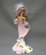 фарфоровые статуэтки, фарфоровая статуэтка, статуэтка девушки с розами - Вечерняя встреча