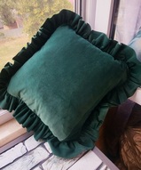 бархатная подушка, подушка с оборками, декоративная подушка, подушка Прованс - Декоративная подушка Пионы