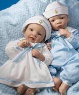 Винилово-силиконовые куклы пара - Двойняшки моряки (близнецы)