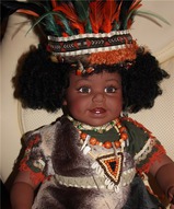 Виниловая кукла, коллекционная кукла, куклы в национальных нарядах, кукла мулатка - Коллекционная кукла Mukki - New Guinea